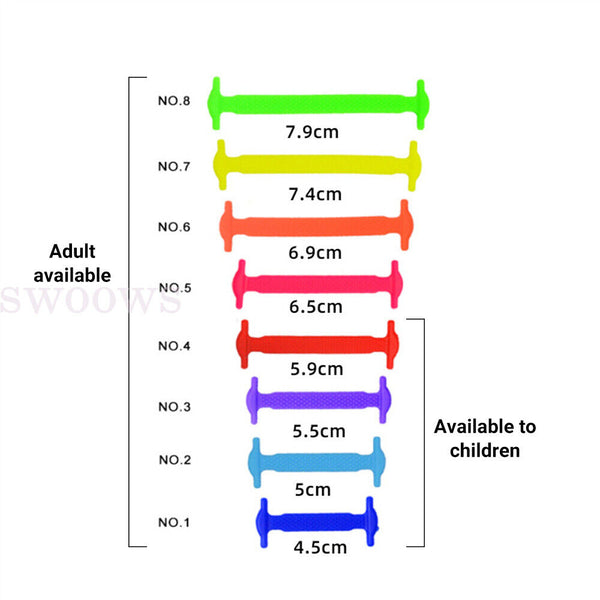 No Tie Elastic Silicone Shoe Laces Shoelaces Sneakers Sports Child/Adult/Unisex