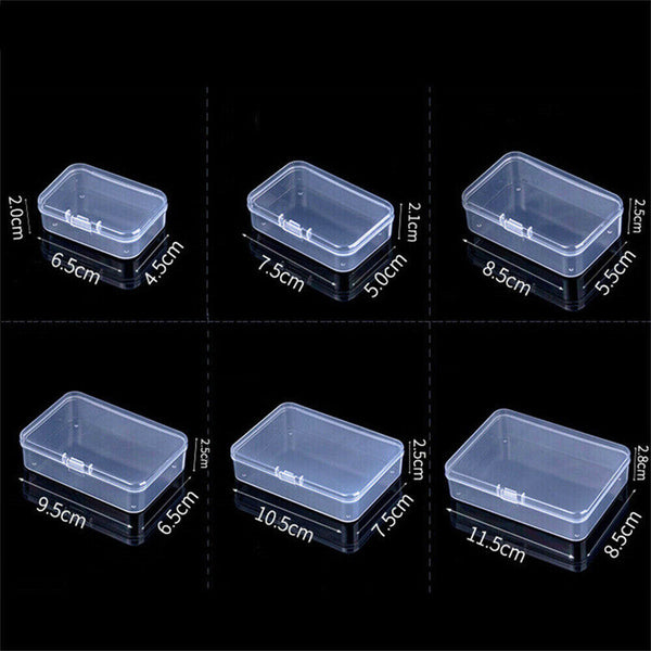 upto 10x Mini Clear Plastic Small Box Jewelry Storage Container Beads Case Box