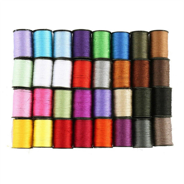 64Rolls Sewing Machine Line thread Spool Set Bobbin Cotton Reel Needle Tape Kit