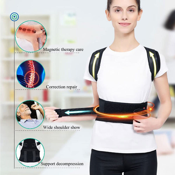 Posture Corrector Lumbar Brace Pain Relief Full Back Support Shoulder Brace Belt