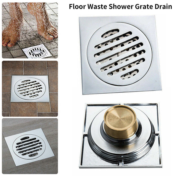 Tile Insert Floor Waste Shower Grate Drain Brass Bathroom Shower Kitchen AU