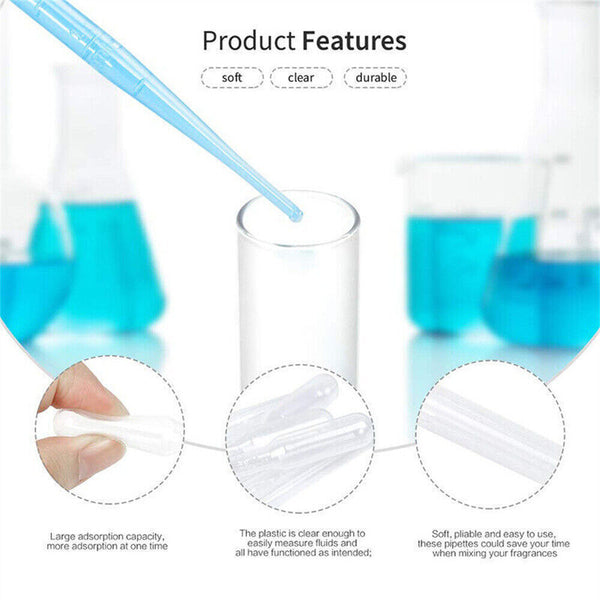 50/100PCS 5/10ML Plastic Clear Eye Oil Dropper Transparent Graduat PipetteS