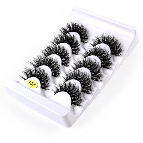 10Pairs False Eyelashes Long Thick Wispy Volume Strip Dramatic Lashes Set MakeUp