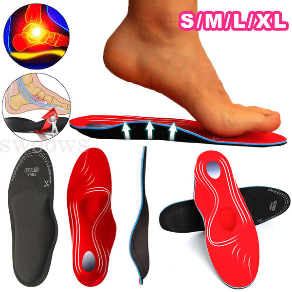 Orthotic Insoles Insert Shoes High Arch Support Plantar Flat Feet Fasciitis Foot