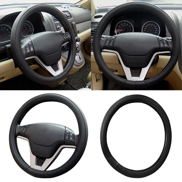 Car Steering Wheel Cover PU Leather auto car steering wheel cover black cover