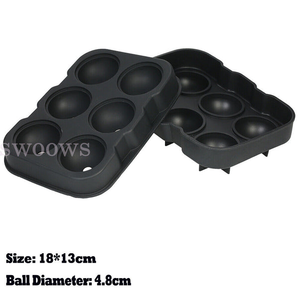 8 Grids Whiskey Silicone Maker Ice Cube Tray Mould Large Mold Giant Square Black