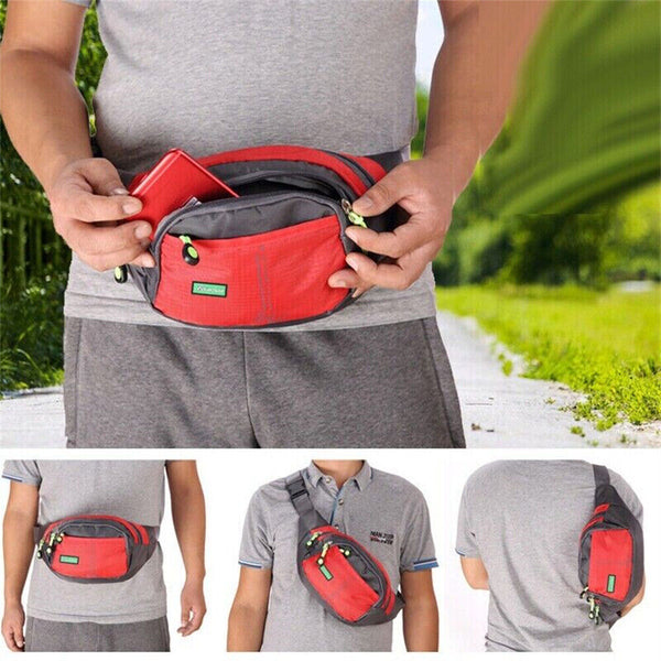 Mens Waterproof Running Belt Bum Waist Pouch Fanny Pack Camping Sport Hiking Bag