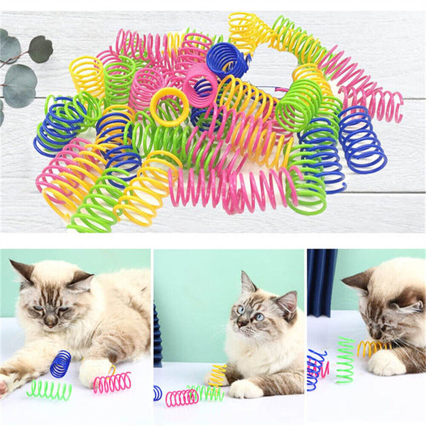 4-20x Cat Kitten Spring Bouncy Toy Plastic Training Toys Teasing Playing Cat Toy