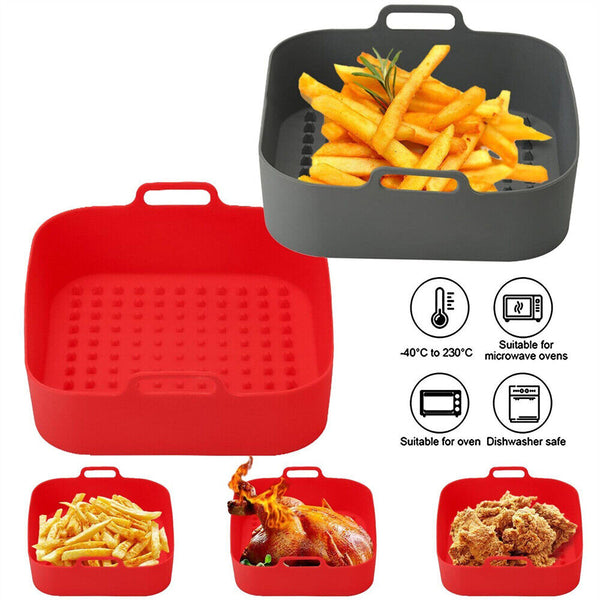 Square Air Fryer Mat Silicone Pot Baking Tray Liner Reusable Oven Accessories AU