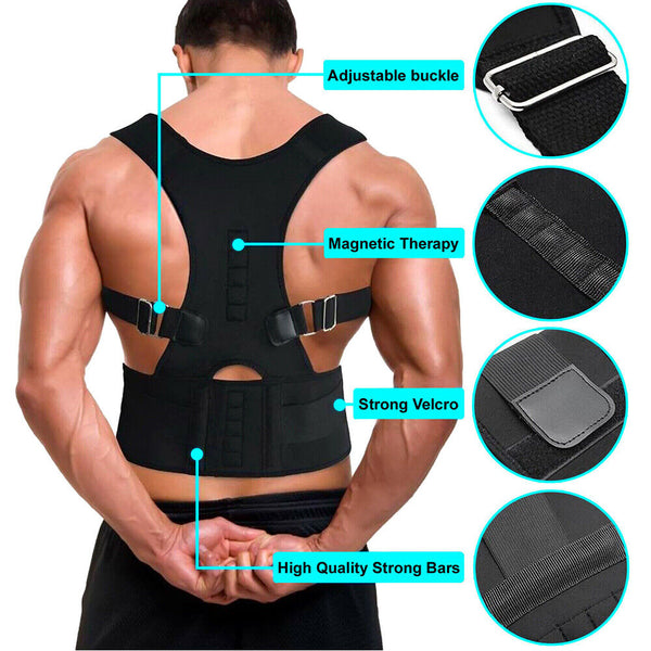 Posture Corrector Lumbar Brace Pain Relief Full Back Support Shoulder Brace Belt