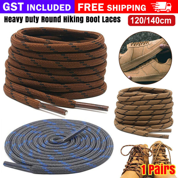 Pair Heavy Duty Round Hiking Boot Laces Durable All-Weather Work Shoelaces AU