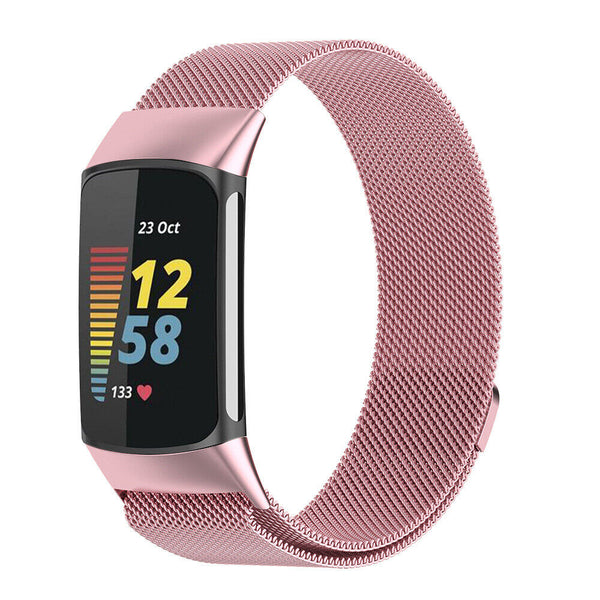 Watch Strap Milanese Stainless Steel Band Magnetic Loop For Fitbit Charge 5