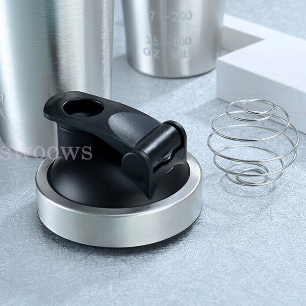 1/2x 750ml Stainless Steel Single Layer Shaker Cup Sports Water Cup, Fitness Cup