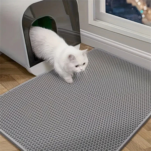 Double Layer Cat Litter Mat Waterproof Trapper Foldable Pad Pet Rug Home Urine