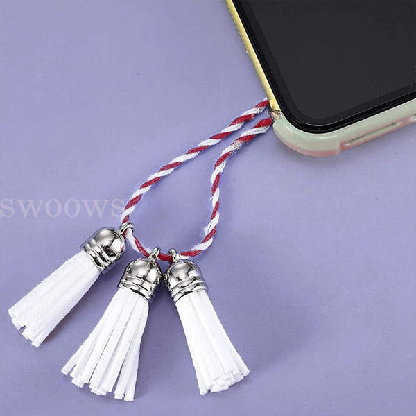 Up 60pc Leather Key Chain Ring Tassel Pendants Bulk Mixed Crafts Jewelry Making