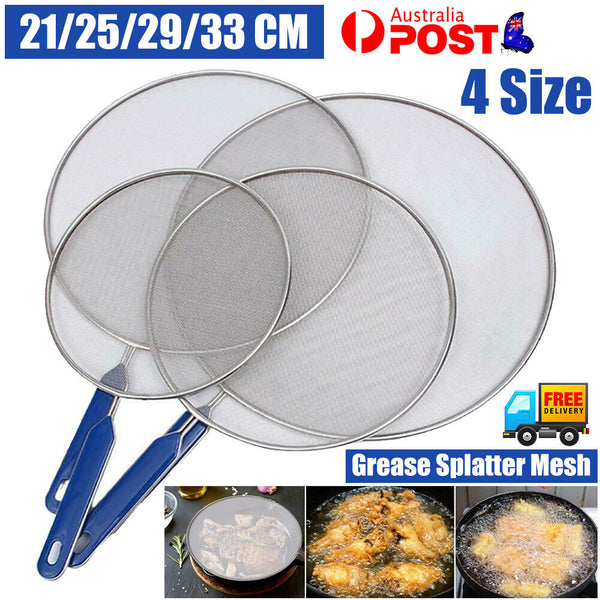 4 Sizes Anti Splatter Guard Oil Net Splash Cover Pan Kitchen Screen Cooking