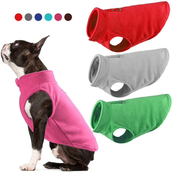 Pet Dog Warm Coat Fleece Jacket Jumper Sweater Winter Clothes Puppy Vest Outfits