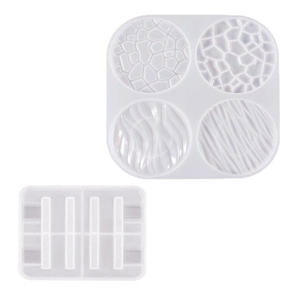 Coaster Cup Mat Mold Wave Diamond Pattern Silicone Mould for Epoxy Resin Casting