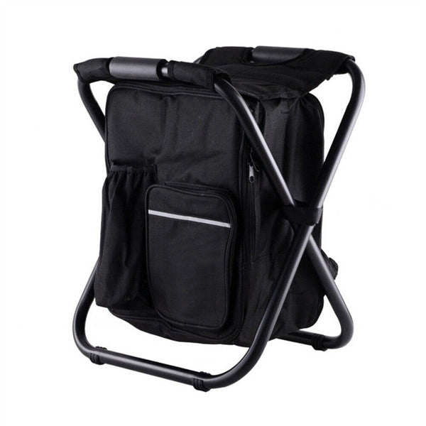 Portable Folding Backpack Chair Camping Stool Cooler Bag Rucksack Beach Fishing