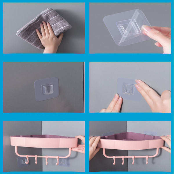 Caddy Rack Kitchen Corner Basket Wall Storage Shower Suction Shelf Bathroom NEW