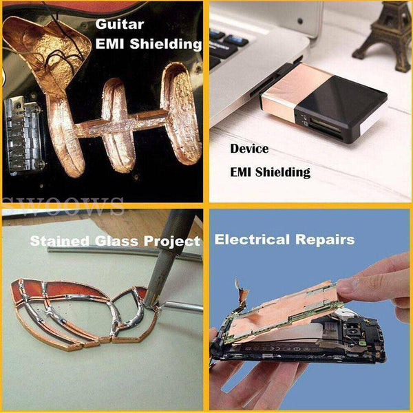 Double Sided Copper Foil Tape 50M x10mm EMI Shielding Conductive Adhesive Tapes