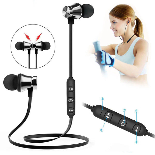 NEW Sweatproof Wireless Bluetooth Earphones Headphones Sport Gym For iPhone iPad