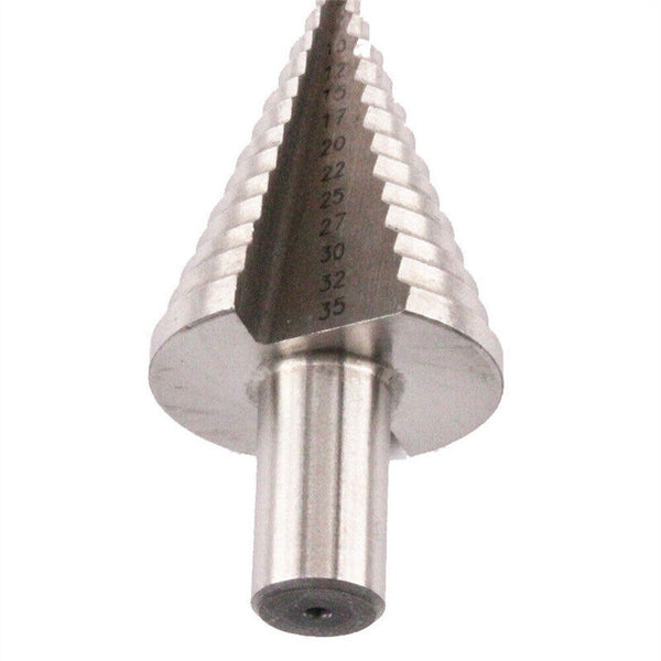 13Step Set HSS Steel Cutter Conical Spiral Groove Titanium Bit Cone Drill 5-35mm