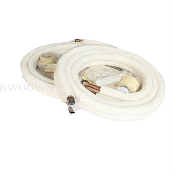 1/4'' 3/8'' Insulated Pipe Air Conditioner Fitting Twin Pair Coil Tube 3M 5M AU