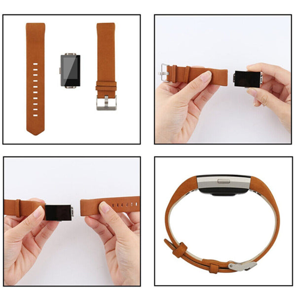 Wrist Watch Band Leather Strap Replacement Band For Fitbit Charge 2 Wristband