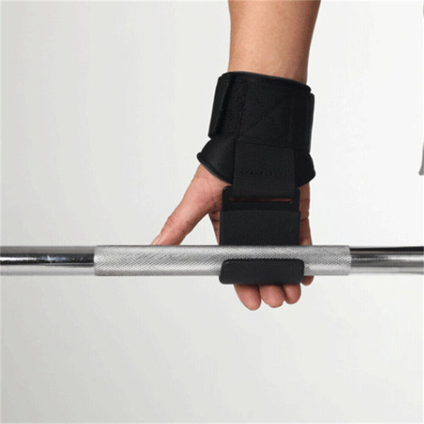 WEIGHT LIFTING POWER HOOKS POWER GRIPS WRIST SUPPORT BAR STRAPS GYM HOOK GLOVES