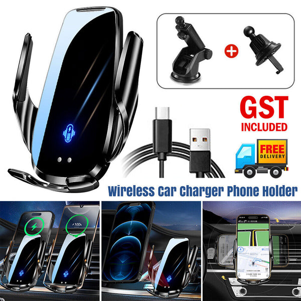 Wireless Car Charger Mount Phone Holder Vent Clip for iPhone Samsung Mobiles AU