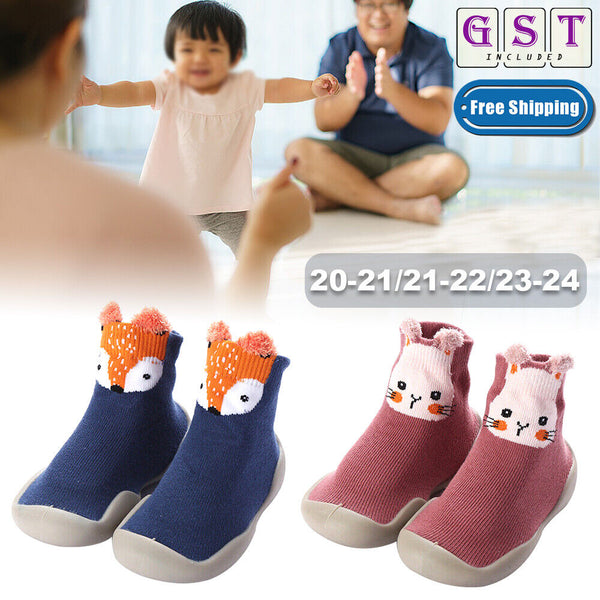 Kids Baby Girl Boys Toddler Anti-slip Soft Slippers Socks Cotton  Slippers Shoes