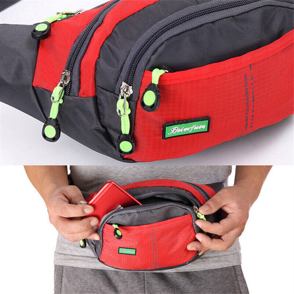 Mens Waterproof Running Belt Bum Waist Pouch Fanny Pack Camping Sport Hiking Bag