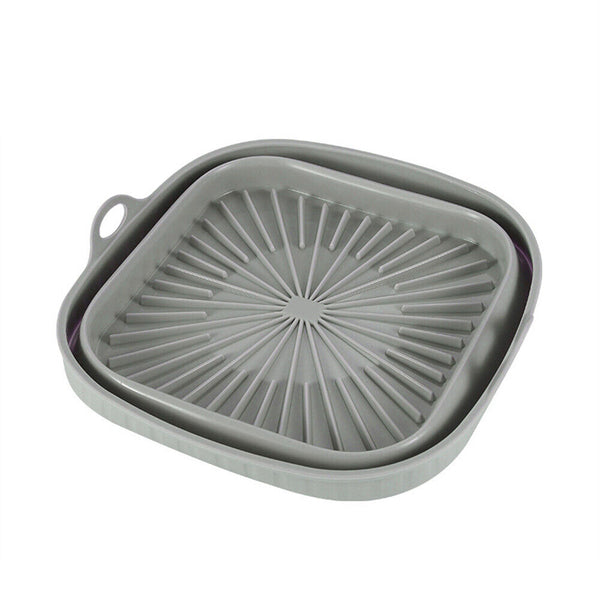 1/2X Air Fryer Silicone Pot Basket Liner Non-Stick Reusable Folding Baking Tray