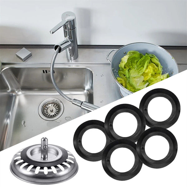 5pcs Sink Strainer Washer Seal Ring Durable For Kitchen Repair Waste Plug Gasket