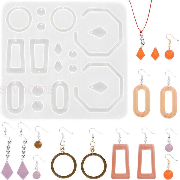 Silicone Earring Pendant Jewelry Mold Resin Casting Craft Mould DIY Epoxy Making