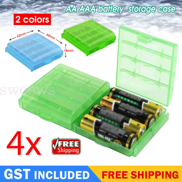 4x Plastic AA AAA Battery Box Storage Case Cover Batteries Holder Organizer