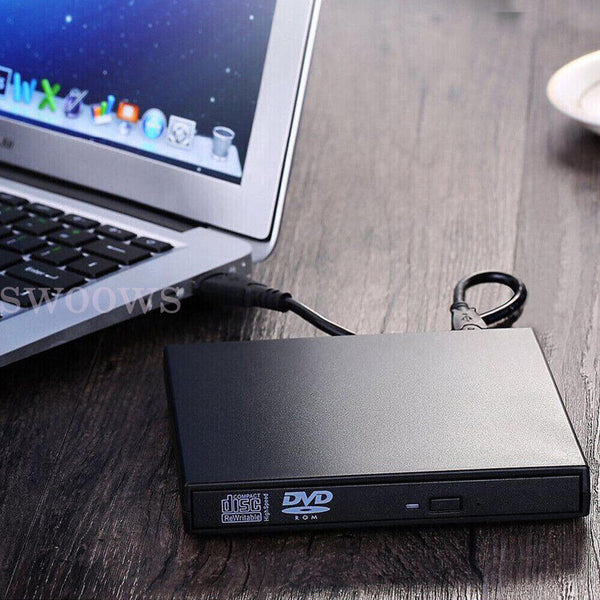 External Drive USB Portable Burner CD RW DVD ROM Reader Writer For Mac & Windows