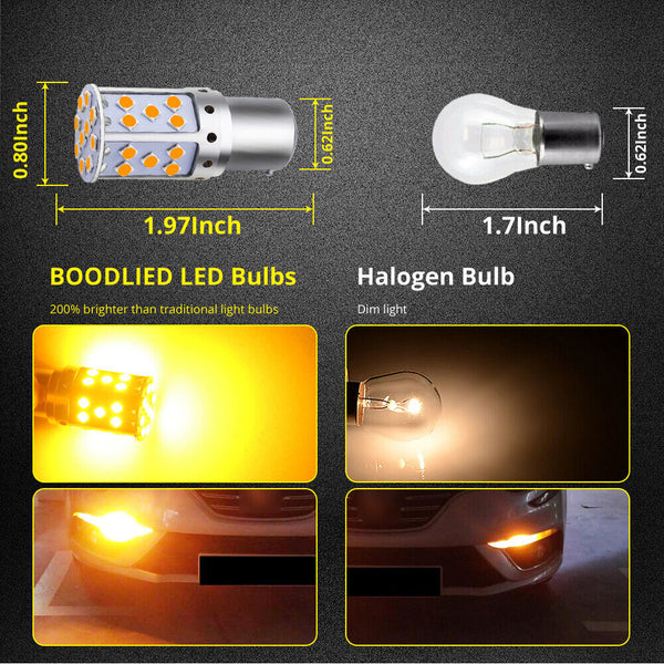 2X BAU15S PY21W LED TURN SIGNAL INDICATOR BULB GLOBE NO HYPER FLASHING /WHITE