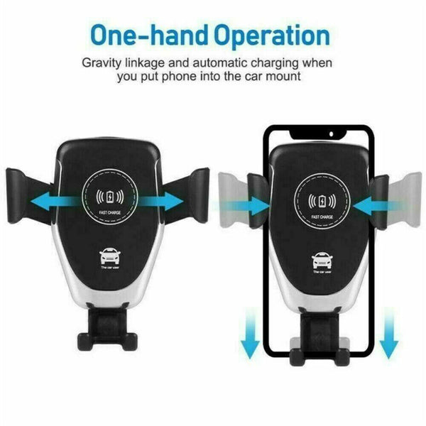 Wireless Fast Charging 10W Car Charger 2 in 1 Mount Holder For Mobile Phone