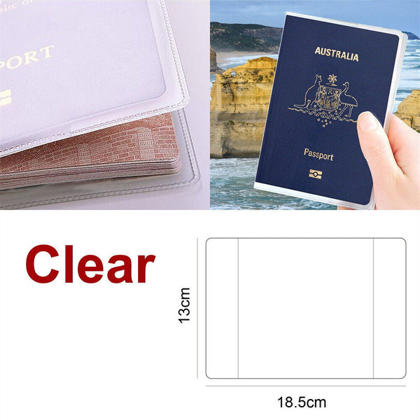 Passport Cover Transparent Clear Protector Travel Holder Organizer Carry Case