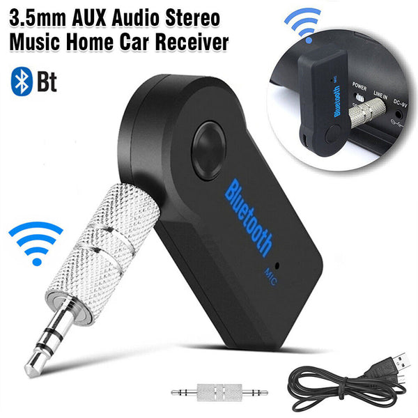 1/2PCS Wireless Bluetooth 3.5mm AUX Audio Stereo Home Car Receiver Adapter & M