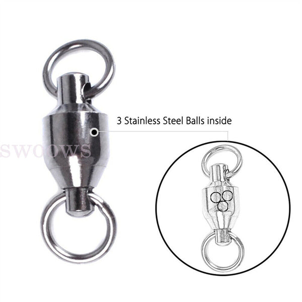 Heavy Duty Ball Bearing Fishing Swivel Copper Stainless Steel Solid Welded Rings