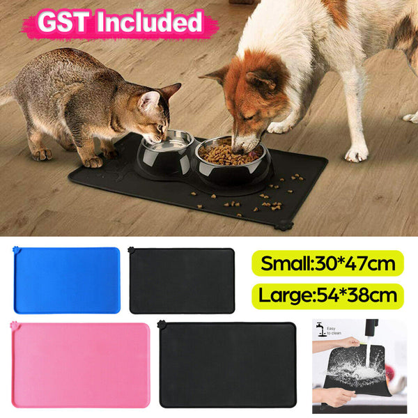 Silicone Pet Feeding Food Mat for Dog Cat Placemat Dish Bowl Easy Wipe Clean