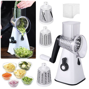 Kitchen Vegetable Food Manual Rotary Drum Grater Chopper Slicer Cutter Shredder