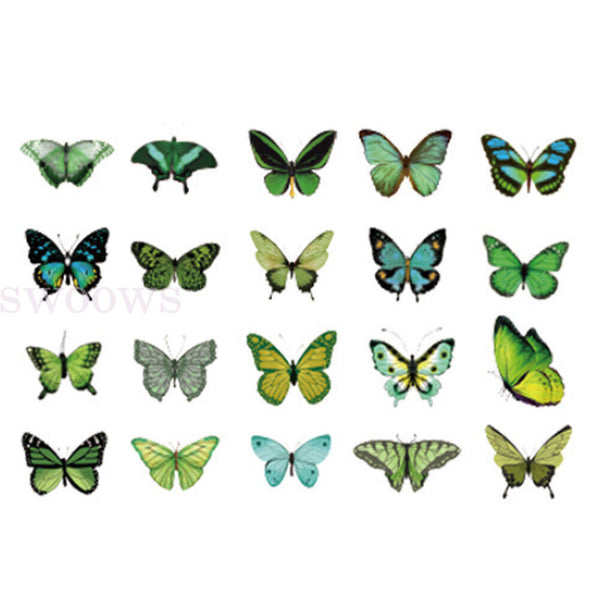 40 PCs Scrapbooking Butterfly Stickers Journal Diary PET Transparent Sticker DIY