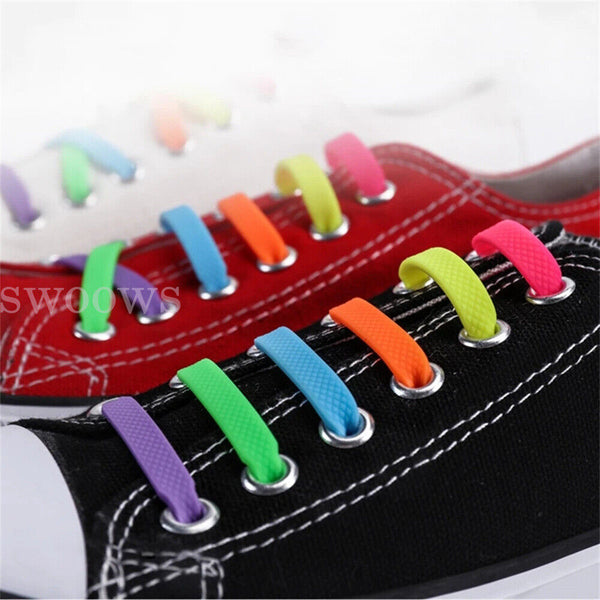No Tie Elastic Silicone Shoe Laces Shoelaces Sneakers Sports Child/Adult/Unisex