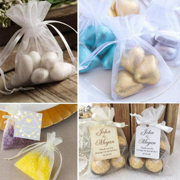 UpTo 200x Organza Bag 7 Sizes Sheer Bags Jewellery Wedding Candy Packaging Gift