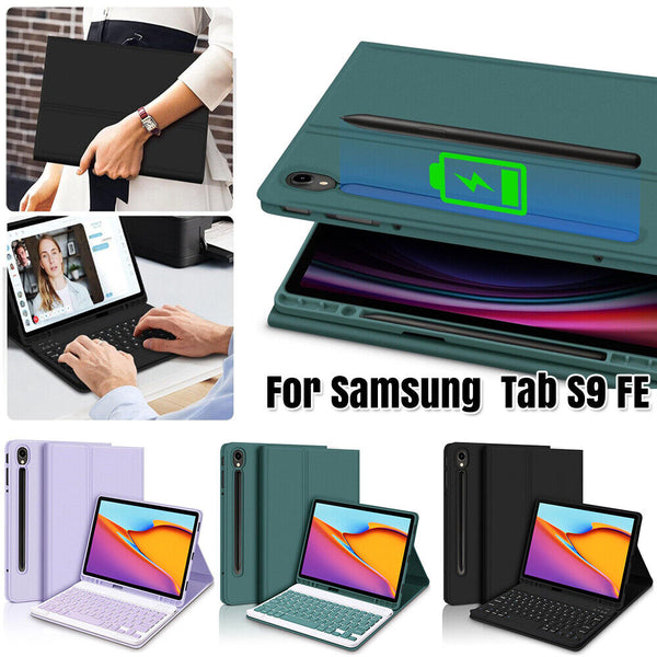 Portable Keyboard Mouse Smart Case Cover For Samsung Galaxy Tab S9 FE