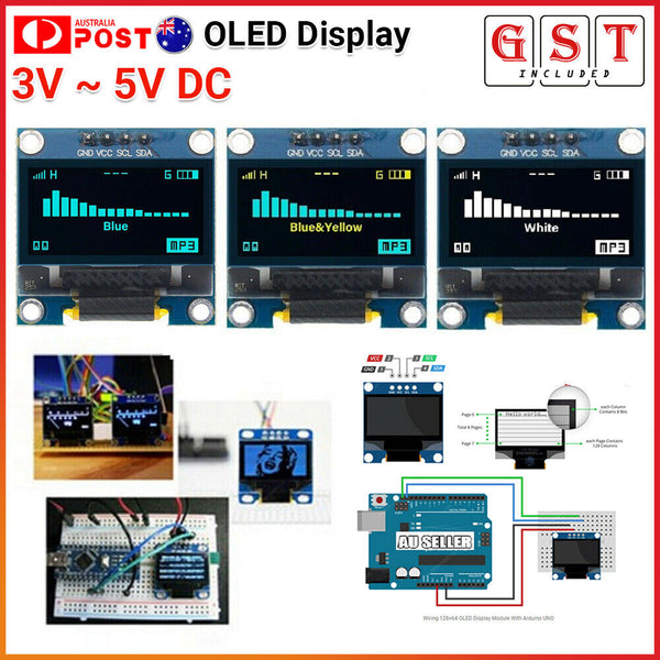 OLED Display 0.96" 128x64 I2C SSD1306 for Arduino Uno Mega 2560 for Respberry PI